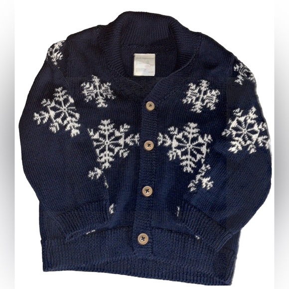 First Impressions Navy cardigan sweater with snowflakes size 24 months Christmas - Picture 1 of 5